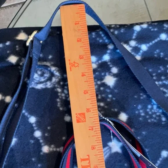 Tommy Hilfiger Blue/Red/Cream Canvas Tote, NWT - Picture 4 of 16